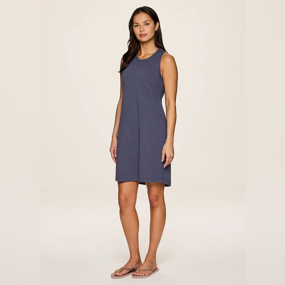 Seaside French Terry Dress in smoke blue